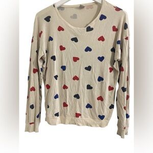 VTG PETIT BATEAU HEART SHIRT-LONG-SLEEVED-XS-100% Cotton